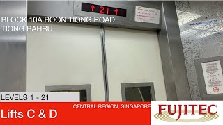 HDB Block 10A Boon Tiong Tiong Bahru  Fujitec Elevator Lifts C amp D [upl. by Scarface603]