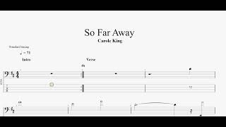 Carole king  So Far Away bass tab [upl. by Atteuqram]