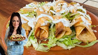 TAQUITOS DE POLLO DORADOS FÁCIL Y DELICIOSOS [upl. by Esinaj]