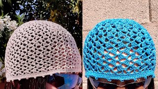 Crochet Diamond Stitch Lace Hat [upl. by Anatlus]