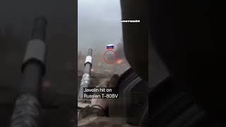 🇺🇦Javelin hit on 🇷🇺 T80BV tank Russian occupier filmed the destruction of his accomplices shorts [upl. by Paine]