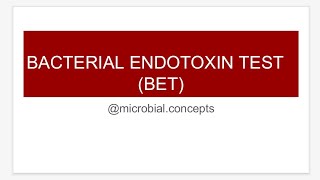 Bacterial endotoxin test Limulus amebocyte lysate test BETLAL [upl. by Norene]