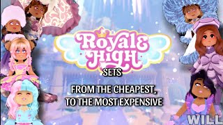 Royale High Official Sets From The Cheapest To The Most Expensive  Roblox [upl. by Eniffit203]