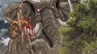 OGRE FIGHT Yujiro Hanma vs African ELEPHANT [upl. by Kcirderf603]