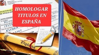 Cómo HOMOLOGAR tus estudios en España cómo inmigrante ¡COMO YO [upl. by Santa418]