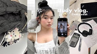 STUDY VLOG🍓 Pulling an all nighter on Campus Finals szn Christmas market etc [upl. by Ettebab]