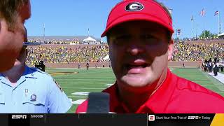 Georgia Head Coach Kirby Smart halftime interview 2 Georgia Bulldogs at Missouri Tigers 9222018 [upl. by Hyps]