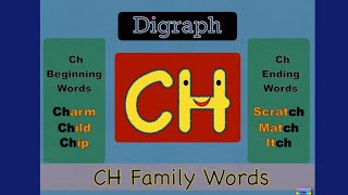 Digraph CH Sound  CH Beginning and Ending Words  Phonics english phonics [upl. by Eiznikcm]