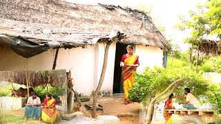 Pachimirchi Pappu Kakarakaya Fry White Rice  Dal Bitter Gourd Fry  Traditional Village Cooking [upl. by Bywoods]