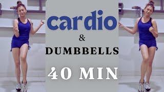 40 min cardio dance amp dumbbell workout [upl. by Annoik829]