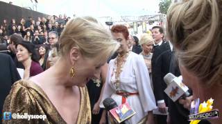 Meryl Streep at 2012 Oscars Academy Awards Red Carpet Interview [upl. by Eniamzaj]