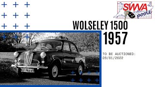 LOT 22  1957 Wolseley 1500  SWVA 28th January 2022 Classic Sale [upl. by Nodgnal]