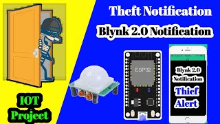 ESP 32NodeMCU  IOT THEFT DETECTION DEVICE WITH Blynk 20 Notification FEATURE PIR Home Security [upl. by Redep102]