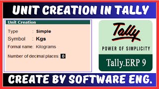 Create Measurement Units in Tally ERP in Hindi [upl. by Ttebroc30]