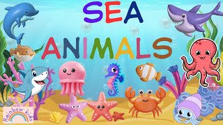 Sea Animals for kids  Aquatic Animals Names and videos English Vocabulary [upl. by Anelrats332]