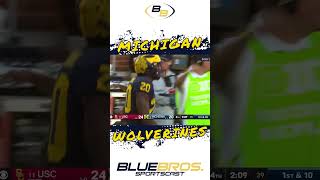 Kalel Mullings HUGE 63 yard fun Michigan vs USC [upl. by Aonehc751]