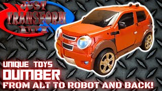 JUST TRANSFORM IT Unique Toys Dumber RotF Mudflap [upl. by Yrellih]