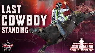 Last Cowboy Standing at Cheyenne Frontier Days  Ezekiel Mitchell Cassio Dias and More  PBR [upl. by Annahtur]