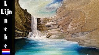 Hoe teken je een Waterval en rotsen met pastel potlood [upl. by Ynej]