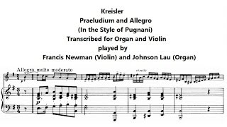 Kreisler  Allegro from Praeludium and Allegro Organ and Violin [upl. by Ailatan]