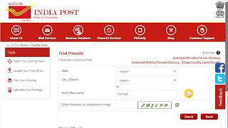 Find all India Pincode based on village or locality or city name from India post site [upl. by Nnod738]