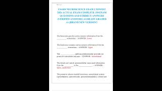 USAHS NEUROSCIENCE EXAM 2 NEWEST 2024 ACTUAL EXAM COMPLETE 150 EXAM QUESTIONS AND CORRECT ANSWERS VE [upl. by Waddle]