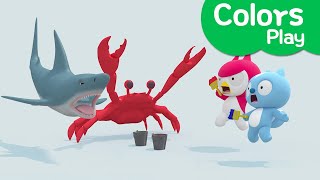 Learn colors with Miniforce  Painting  Drawing  Shark  Crab  Color play  MiniPang TV 3D Play [upl. by Mya]