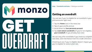 How To Get An Overdraft In Monzo Bank 2024 Updated [upl. by Heller]