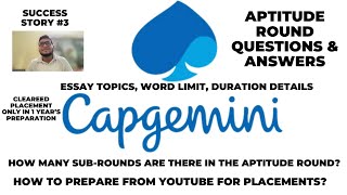 capgemini Aptitude Round Questions amp Answers 2024 Capgemini Essay round details [upl. by Assirok83]