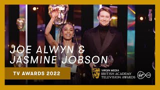 Joe Alwyn amp Jasmine Jobson present the award for MiniSeries  Virgin Media BAFTA TV Awards 2022 [upl. by Notanhoj]