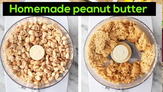 peanuts butter recipe how to make peanut butter at home quick easy recipes by kishi roasted peanut [upl. by Tareyn584]