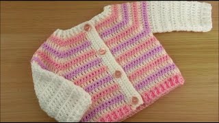 Crochet Newborn cardigan easy for beginners [upl. by Laurens884]