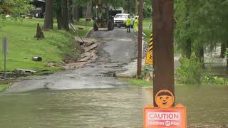 Dam fails in Nashville Illinois as severe weather hits the Midwest [upl. by Munro]