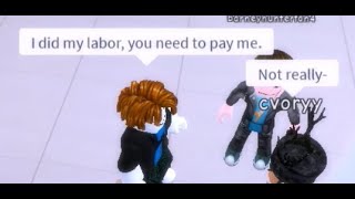 Being DENIED PAYCHECK At Bloxton Hotels  ROBLOX Trolling [upl. by Akiam258]