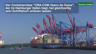 Gedenkminute für einen großen Reeder im Hamburger Hafen [upl. by Nirehs]