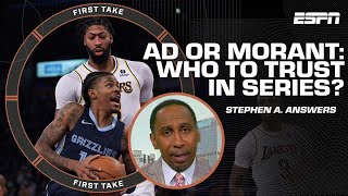 Stephen A trusts Ja Morant more than AD in the Lakers vs Grizzlies series 👀  First Take [upl. by Nido857]