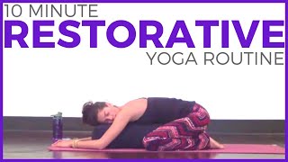 10 minute Restorative Yoga with a Bolster for Relaxation [upl. by Lebana]