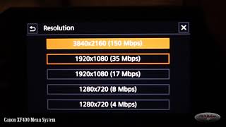 Canon XF400 Menu System [upl. by Soilissav]