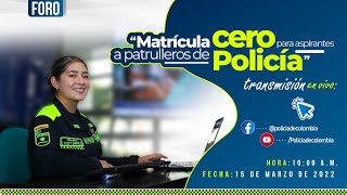 EnVivo quotMatrícula cero para aspirantes a patrulleros de Policíaquot [upl. by Mccready256]