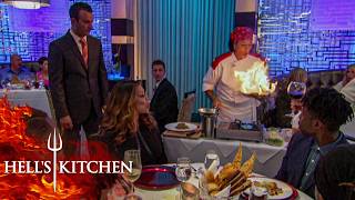 Chefs Run Wild in the Dining Room Best of Tableside Cooking  Hell’s Kitchen [upl. by Katie46]