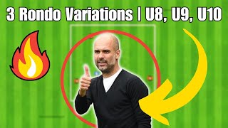 3 ESSENTIAL Rondo Variations For U8 U9 U10  Soccer Football Drills [upl. by Nitsirc]