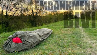 Bivi Wildcamping on a railway embankment in high winds Snugpak bikepacking overnighter 162 [upl. by Earley]