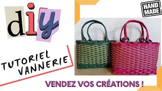 Tutoriel vannerie de papier N°3 Tresser un sac à main [upl. by Sal210]