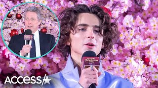 Timothée Chalamet Sings To Hugh Grant at Wonka Tokyo Premiere [upl. by Anile]