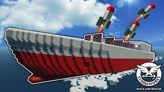 SHIP LAUNCHES MASSIVE MISSILE ATTACK  Stormworks Build and Rescue Gameplay [upl. by Harutak157]