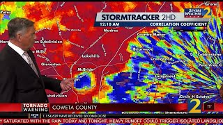 3252021 Newnan EF4 Tornado Emergency Coverage  WSB Atlanta 1130pm [upl. by Sven]