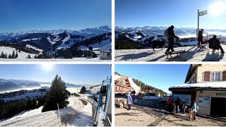 4K Sledding on Snowy Mountain Rigi in Switzerland [upl. by Ott]