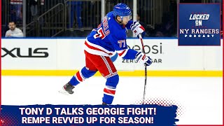 Tony DeAngelo talks FIGHT with Alex Georgiev Matt Rempe on fighting goals with Rangers and more [upl. by Varney]