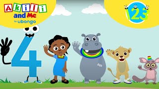 Hello NUMBER 4 Count with me  Learn to Count with Akili and Me  Learning videos for toddlers [upl. by Sim191]