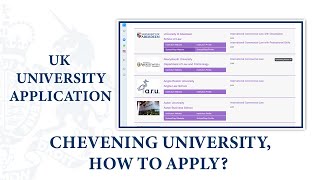 How to apply to universities in the UK Part 1  Chevening Scholarship [upl. by Lew]